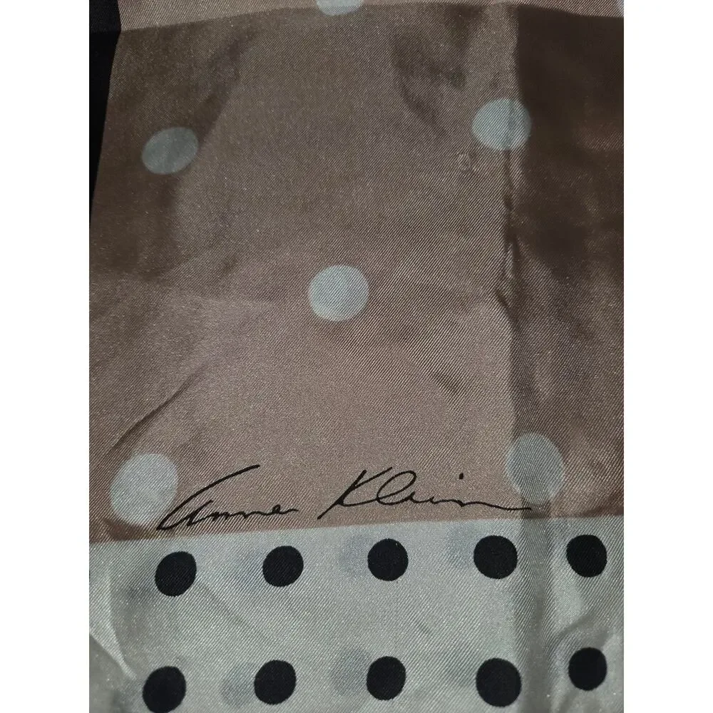 Vintage Anne Klein Silk Scarf Polka Dots 60's For Vera Company Rectangle